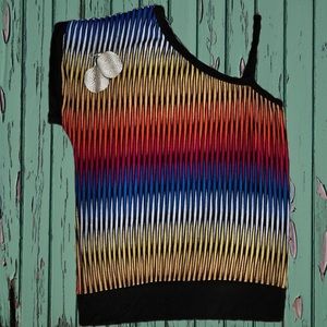 FOREVER 21| MULTI-COLOR OFF ONE SHOULDER TOP